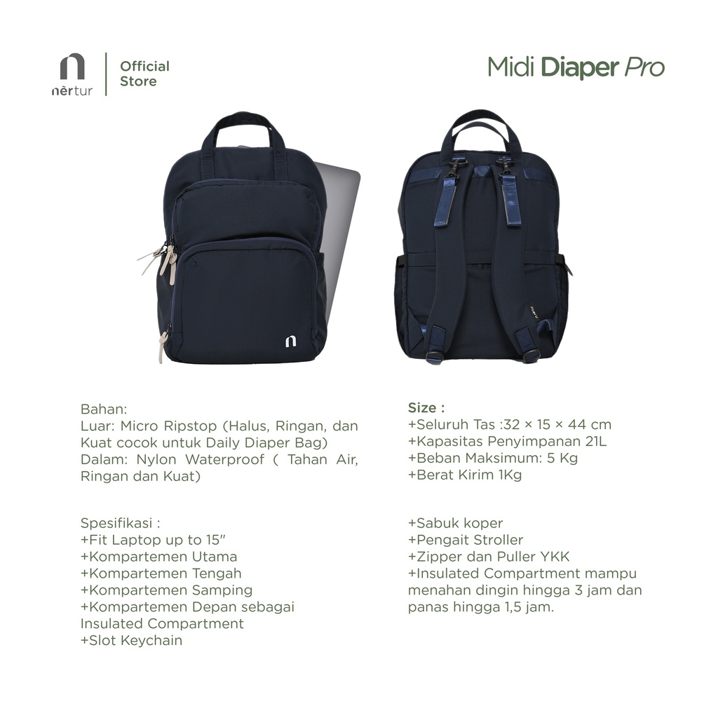 Midi Diaper Pro - Army Green